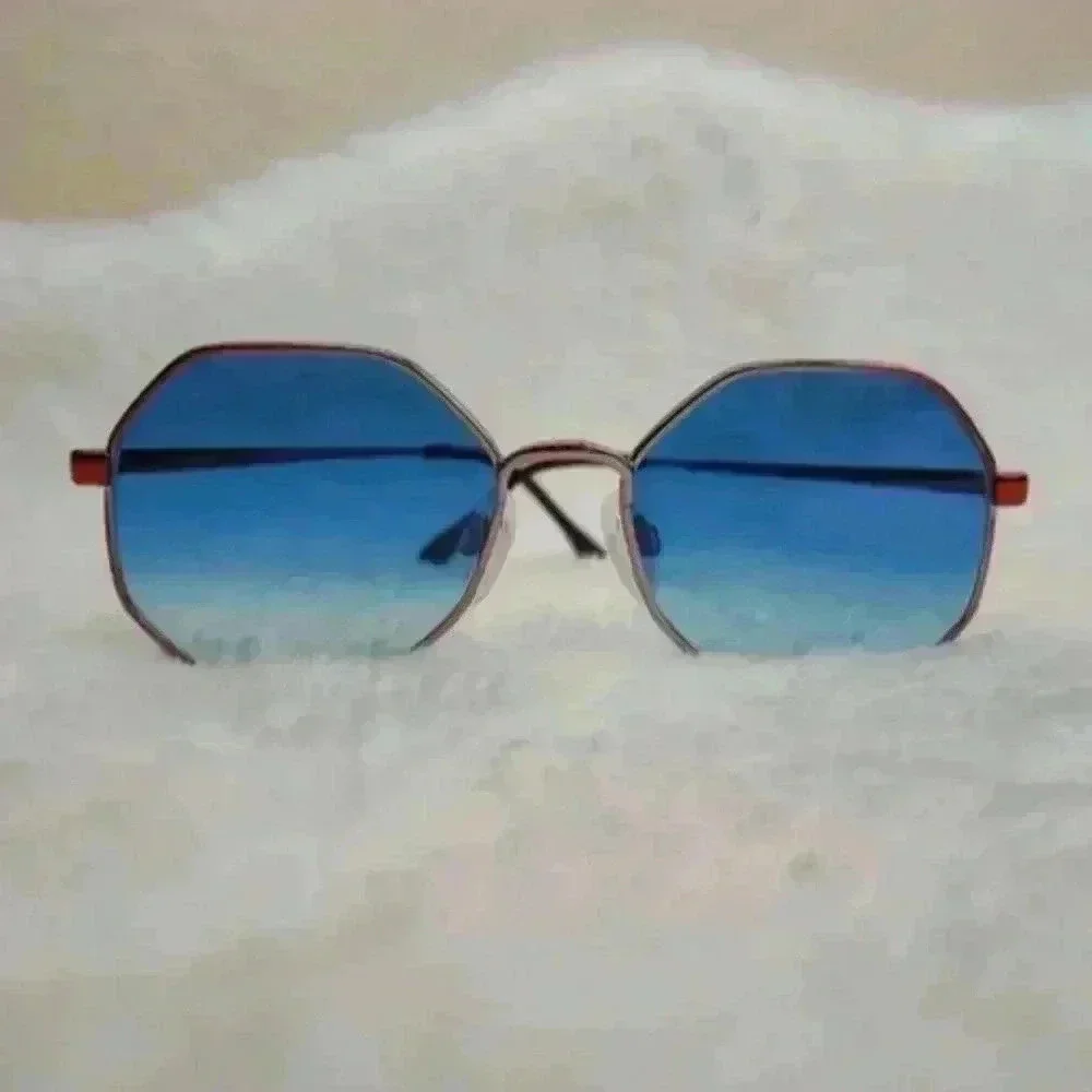 Vintage Menrad 70s Designer sunglasses authentic blue/ rose gold (from Germany)